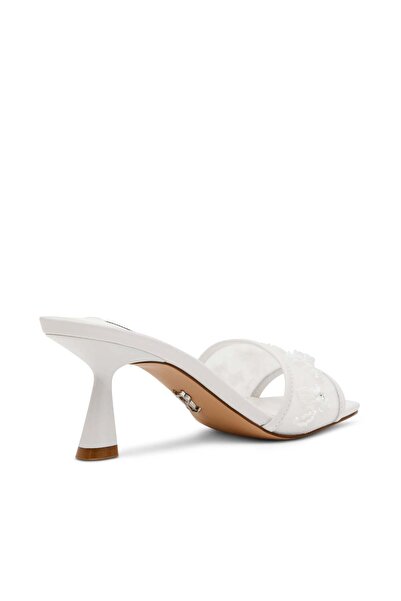 Steve Madden Womens In-Bloom Ivory Mesh Heels