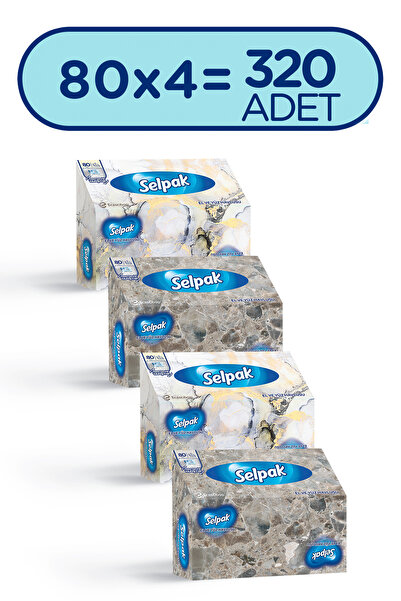 Selpak El Ve Yüz Havlusu Kutulu Mermer Desen 4*80 Yaprak