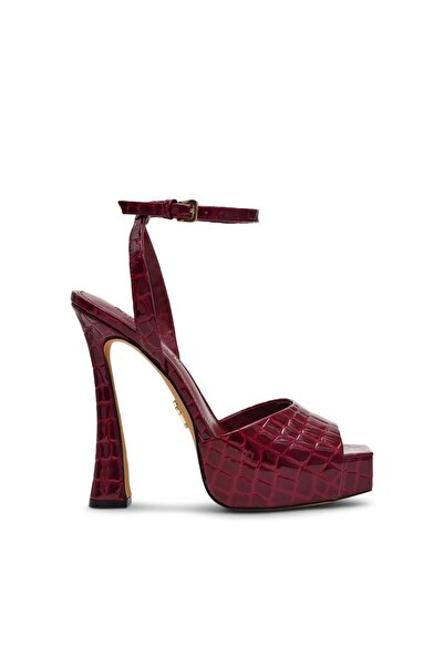 Steve Madden Womens Sass Red Croco Heels