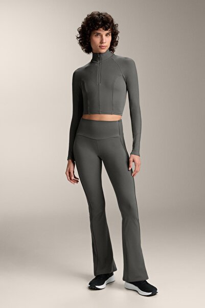 Oysho Comfortlux high rise side rib flare trousers