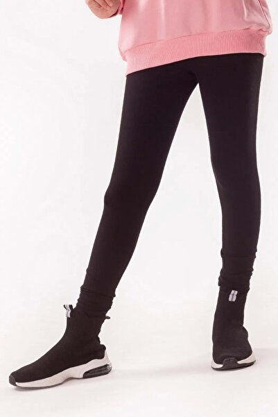 ww waka waka kids store Black Basic High Waist Lycra Leggings - Comfortable and Suitable for Everyday Outfits