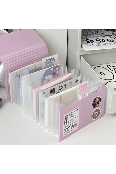 Choice green 12 Layers Statioanry Stickers Bills Cards Collect Storage Folder Book Cards Organizer Storage