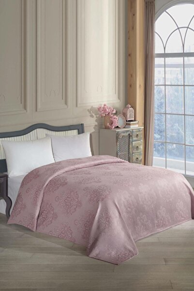 VAROL Двоспальний жакардовий бамбуковий покривало - Пудра