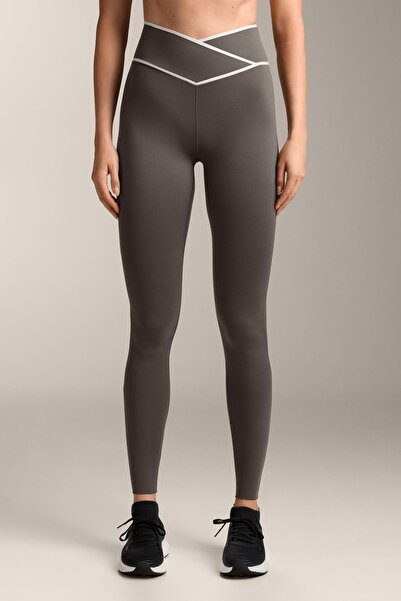 Oysho Perfect-adapt crossover V-cut waist 65cm ankle-length leggings
