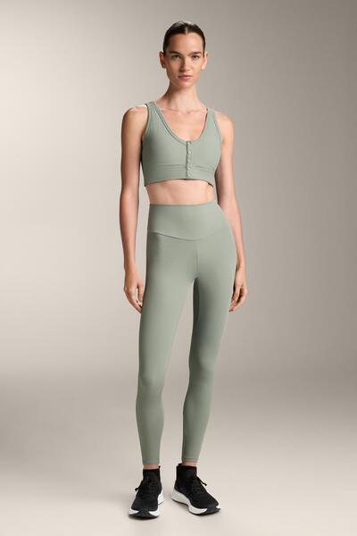 Oysho Rib Comfortlux open back Henley top