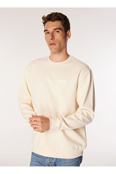 Columbia 9150221190_CS0382 Krem Erkek Bisiklet Yaka Normal Kalıp Sweatshirt
