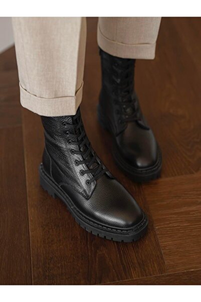 ECENİN BUTİĞİ Danita Siyah Deri Postal