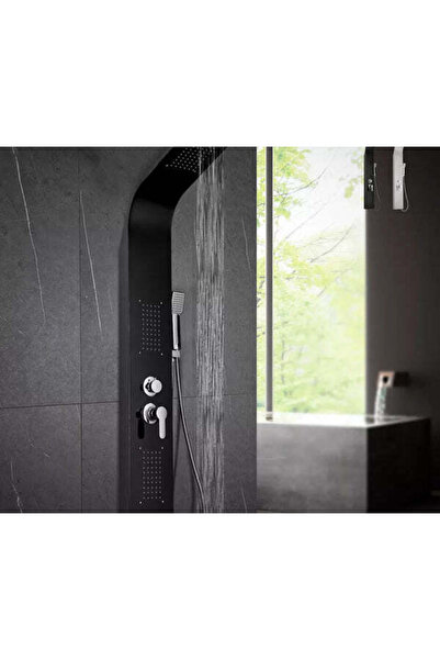 Sanlux Panou de dus Monticelli cu Hidromasaj și Cascadă, Negru, VST9