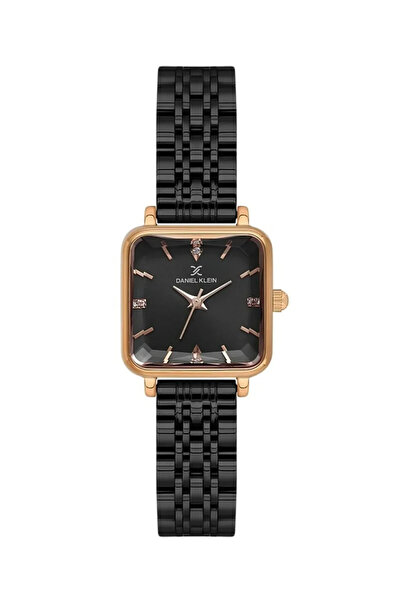 Daniel Klein Dke.6.10930-8 Square Dial Metal Cord Metal Case 3 Atm Water Resistant Black Color Women