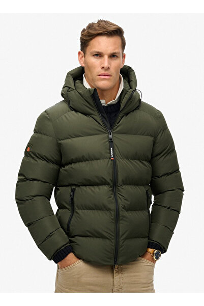 SUPERDRY Haki Erkek Mont M5011905AZC3_HOODED SPORTS PUFFER J