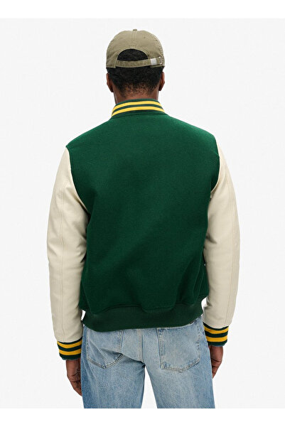 SUPERDRY Yeşil Erkek Mont M5011943AGCI_VARSITY WOOL BOMBER