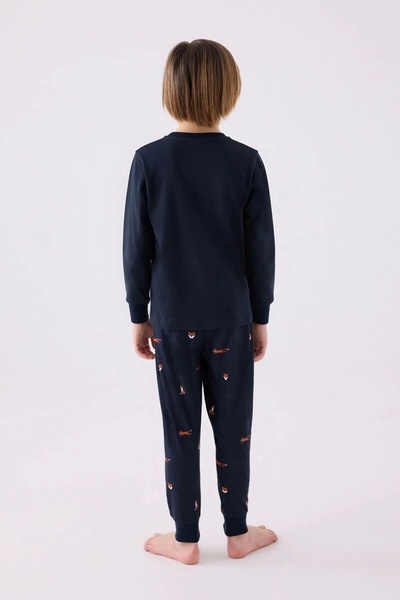 Rolypoly Boy's Navy Blue Long Sleeve Pajama Set