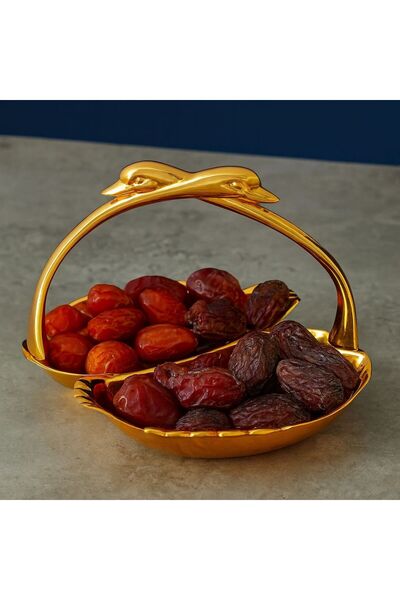 ALMASA صحن مكسرات ذهبي مجوز شكل وزة