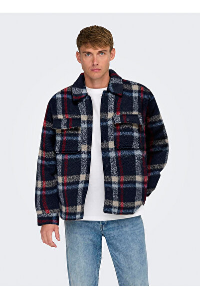 Only & Sons Onsgıo Lf Check Padded Lacivert Erkek Ceket 22030156