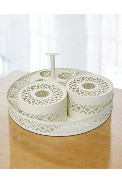 package home Hospitality Magic Package with Decorated Tray, Containers, and Cups - White