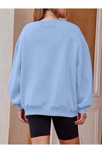 COMBİNE MİCHAİL Дамски суитшърт с кръгло деколте Bebe Blue Oversize - Дебел, повдигнат