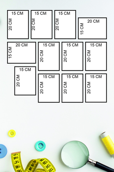 Tasarım Depom 12 Adet Kişiye Özel Resimli Çerçeve Görünümlü MDF Tablo Seti