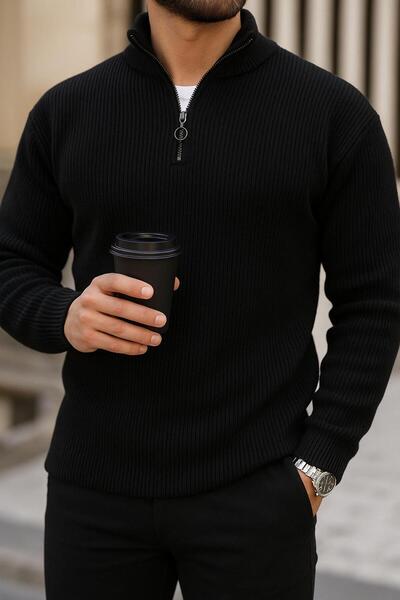 laçin life Half zip knit sweater