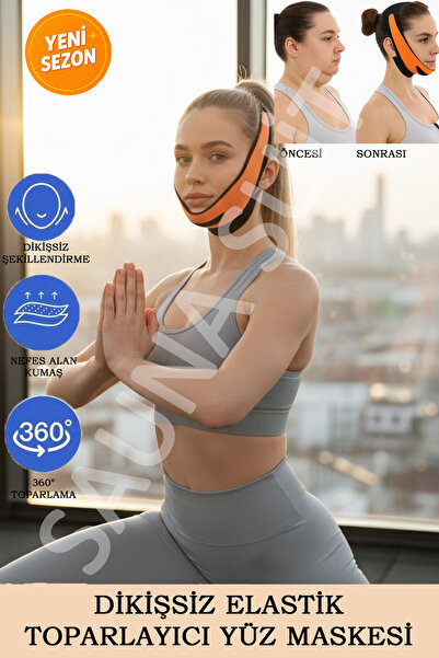 SAUNA SUIT Yüz Korsesi Çene Boyun Bandı Horlama Önleyici Gıdı Yanak Gıdık Top...