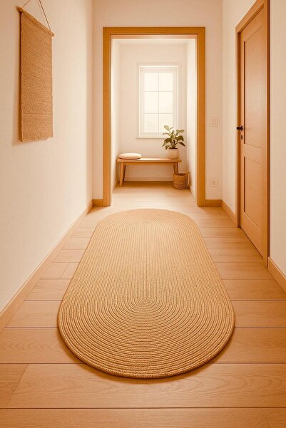 ModaCardin Covor oval cu două fețe - Covor din paie de iută lavabil, tricotat...