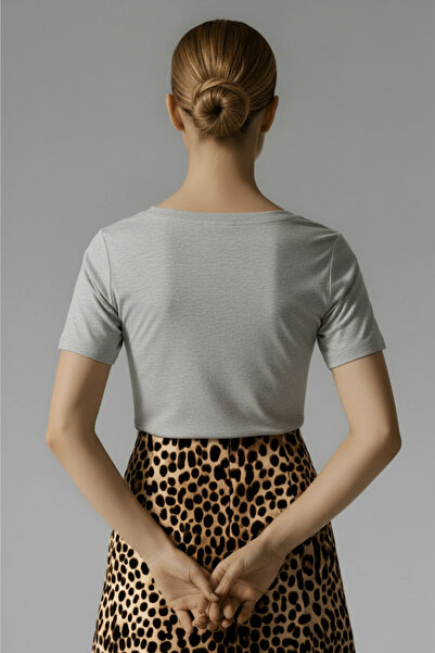 Thestiluxe Wide Collar Basic Ultra Soft Cotton Viscose Short Sleeve Soft Regular Size Body Blouse