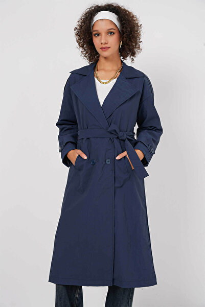 Bigdart Trench cu guler dublu pentru femei, lacivert, 5936