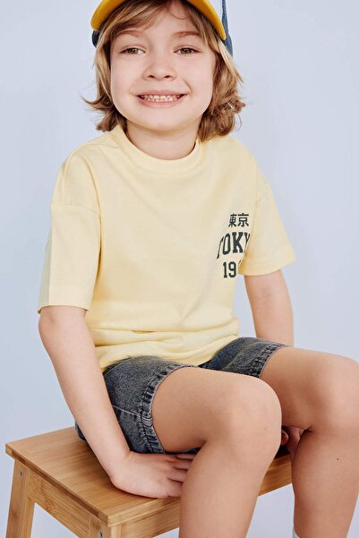 DeFacto Baby Boy Crew Neck Printed Short Sleeve T-Shirt D7910A525Sm