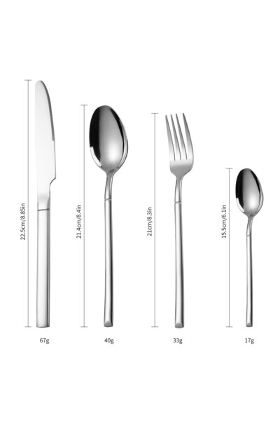 Trendy's 16-piece stainless steel cutlery set, TRENDY'S, chrome