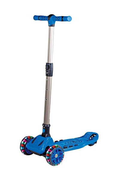 Furkan Toys Mavi Cool Wheels Maxi Led Işıklı 3 Tekerlekli Yükseklik Ayarlı Scooter 50kg