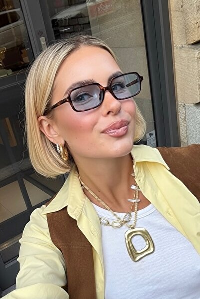 REN EYEWEAR Mix Leopard Blue Square Sunglasses Women's Modern New Season