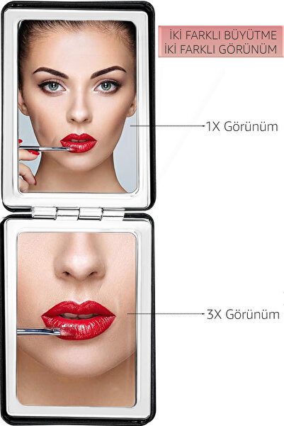 DİLARA ZEYBEK Çift Taraflı Ayna | Cep Aynası | Makyaj Aynası |Taşınabilir | K...
