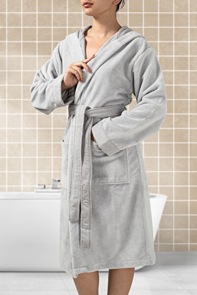 BOOVI Hazy Robe - Unisex Kapşonlu Bornoz Doğal Yöntemlerle Rafine Edilmiş Bornoz