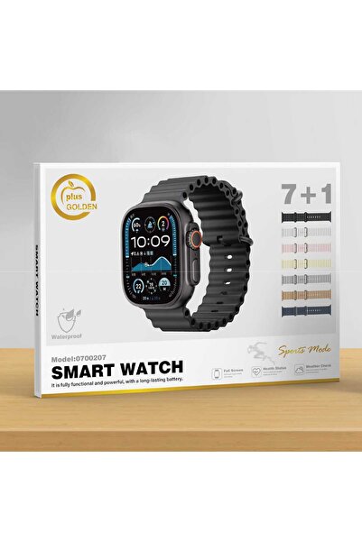 Golden Plus Smart Watch Waterproof with 7 Interchangeable Straps