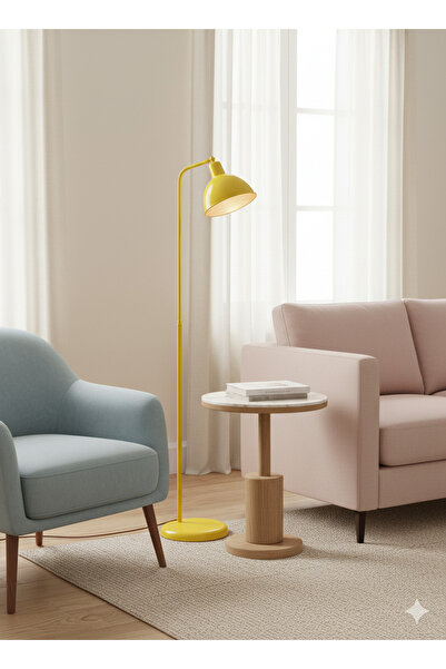 Luzarana Dolce Taksi Sarısı Lambader Hareketli Başlık Modern Dekoratif Metal Tasarım Çalışma & Oturma Odası