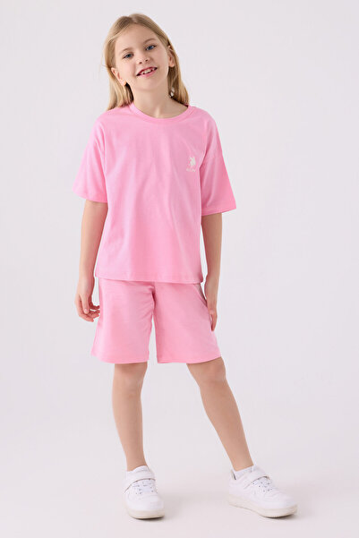 U.S. Polo Assn. Girl's Pink Bermuda Set