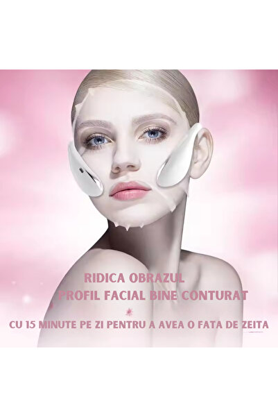 ILA PRODUCT Aparat masaj facial, lifting si , EMS, vibratii sonice, USB, portabil, alb