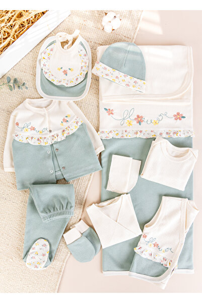 Babymod Floral Embroidered Frilly Cotton 10 Piece Baby Girl Hospital Outlet Baby Set