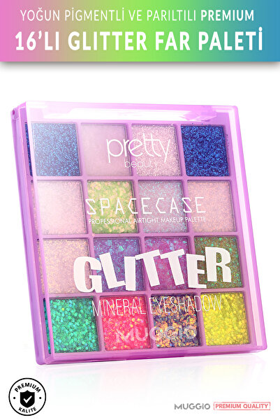 Muggio 16'lı Premium Glitter Makyaj Far Paleti Göz ve Vücut Kremsi Yapı