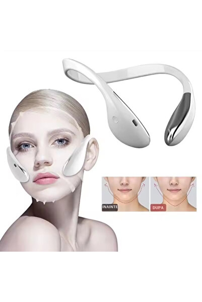 ILA PRODUCT Aparat masaj facial, lifting si , EMS, vibratii sonice, USB, portabil, alb