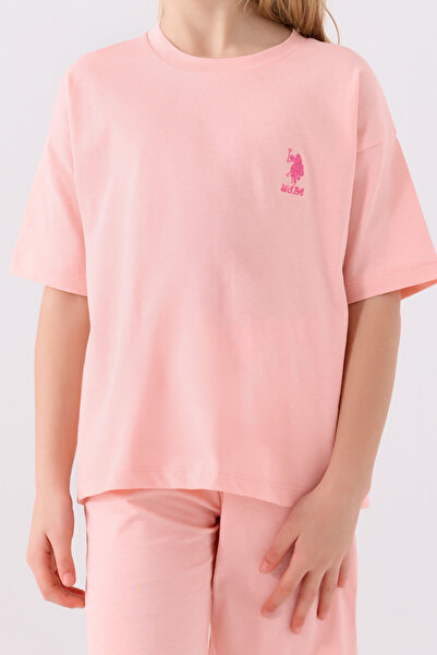 U.S. Polo Assn. Girl's Pink Bermuda Set