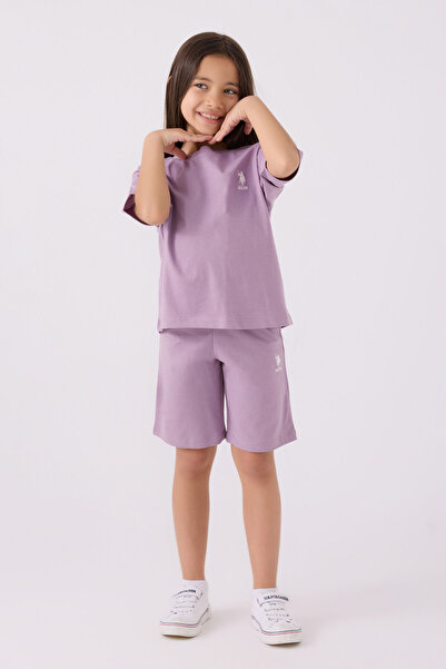 U.S. Polo Assn. Girl's Purple Bermuda Set