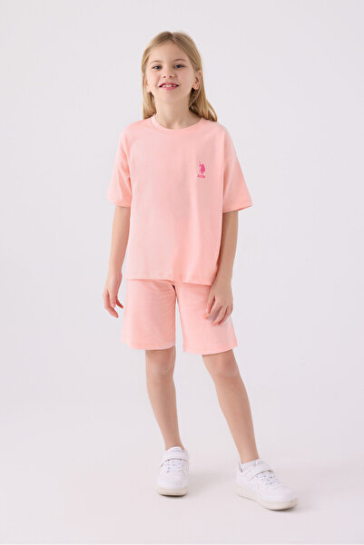 U.S. Polo Assn. Girl's Pink Bermuda Set