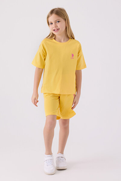 U.S. Polo Assn. Κίτρινο κοστούμι βερμούδας για κορίτσι