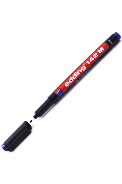 Edding E-142 M Permanent Asetat Kalemi Mavi Tekli (1 Adet)