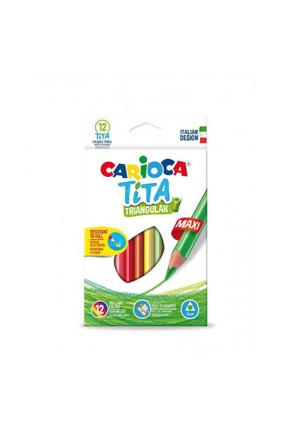 carioca Tita Jumbo Üçgen Kuru Boya Kalemi 12 Renk 42791