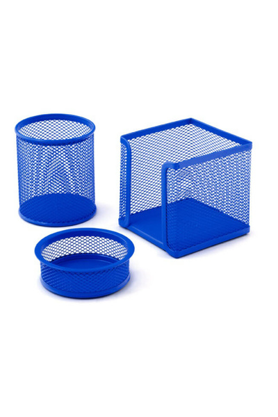 Mas 505 Metal Perforated 3-Piece Table Set Blue