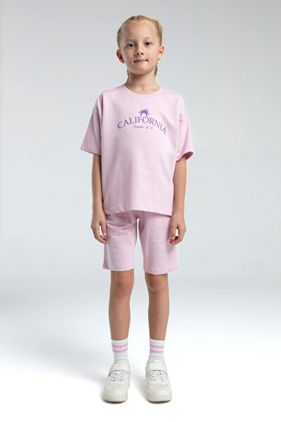 Rolypoly Girl's Pink Bermuda Set