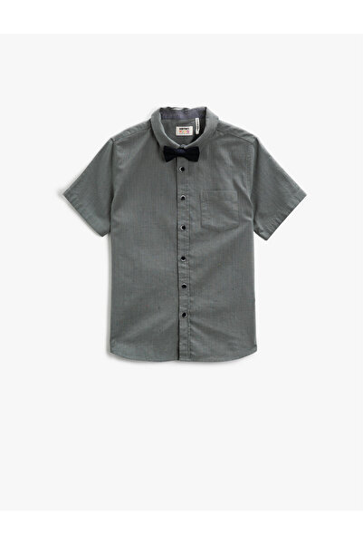 Koton Κοντομάνικο πουκάμισο Κλασικό γιακά βαμβακερό παπιγιόν