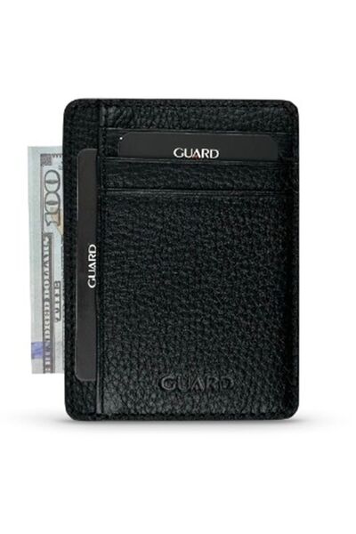 GUARD 5330 Model Hakiki Deri Kartlık Siyah Renk