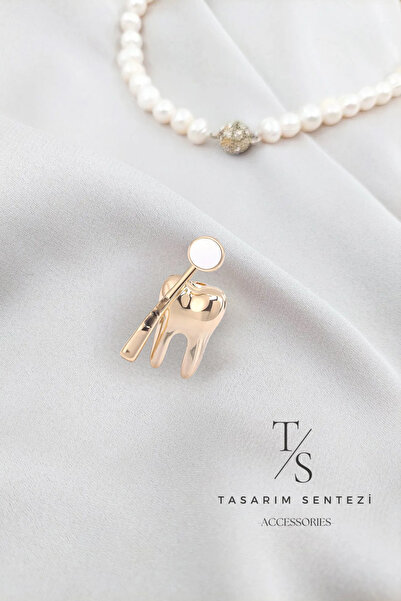 Tasarım Sentezi Broş Metal Doktor Dent Diş Hekimi Klinik Gold Kancalı Yaka Iğnesi Kıyafet Takı Aksesuar Hediye